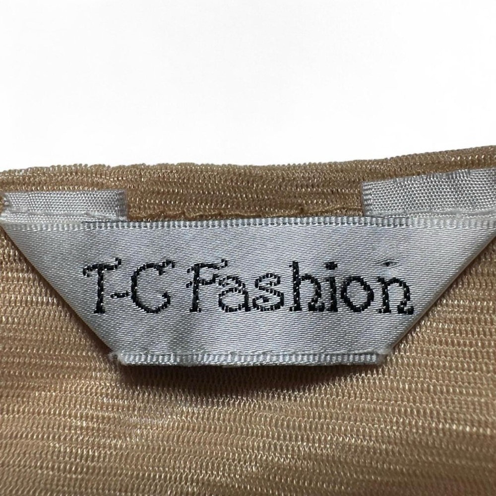 Vintage Y2K Beige Tan Butter Sequin Tank Top size Medium - Picture 5 of 7